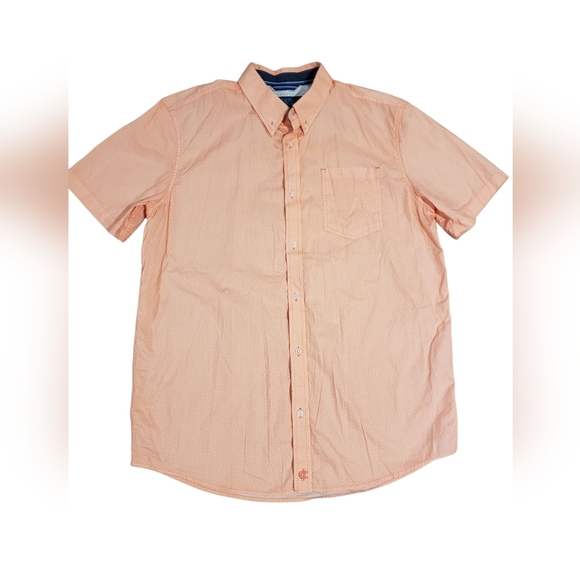 Cody James Peach Patterned Western Short Sleeve Button Down Shirt Small - Picture 1 of 6